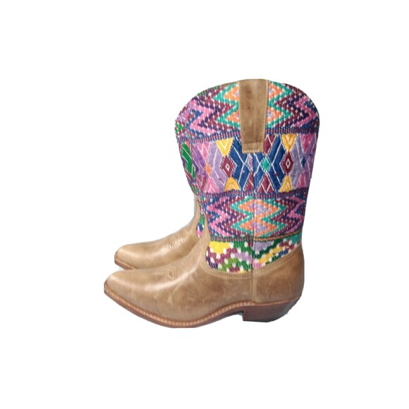 Handcrafted Kilim & Leather Boots Woven South Western Women's Size 41 | US 10 - Picture 7 of 13
